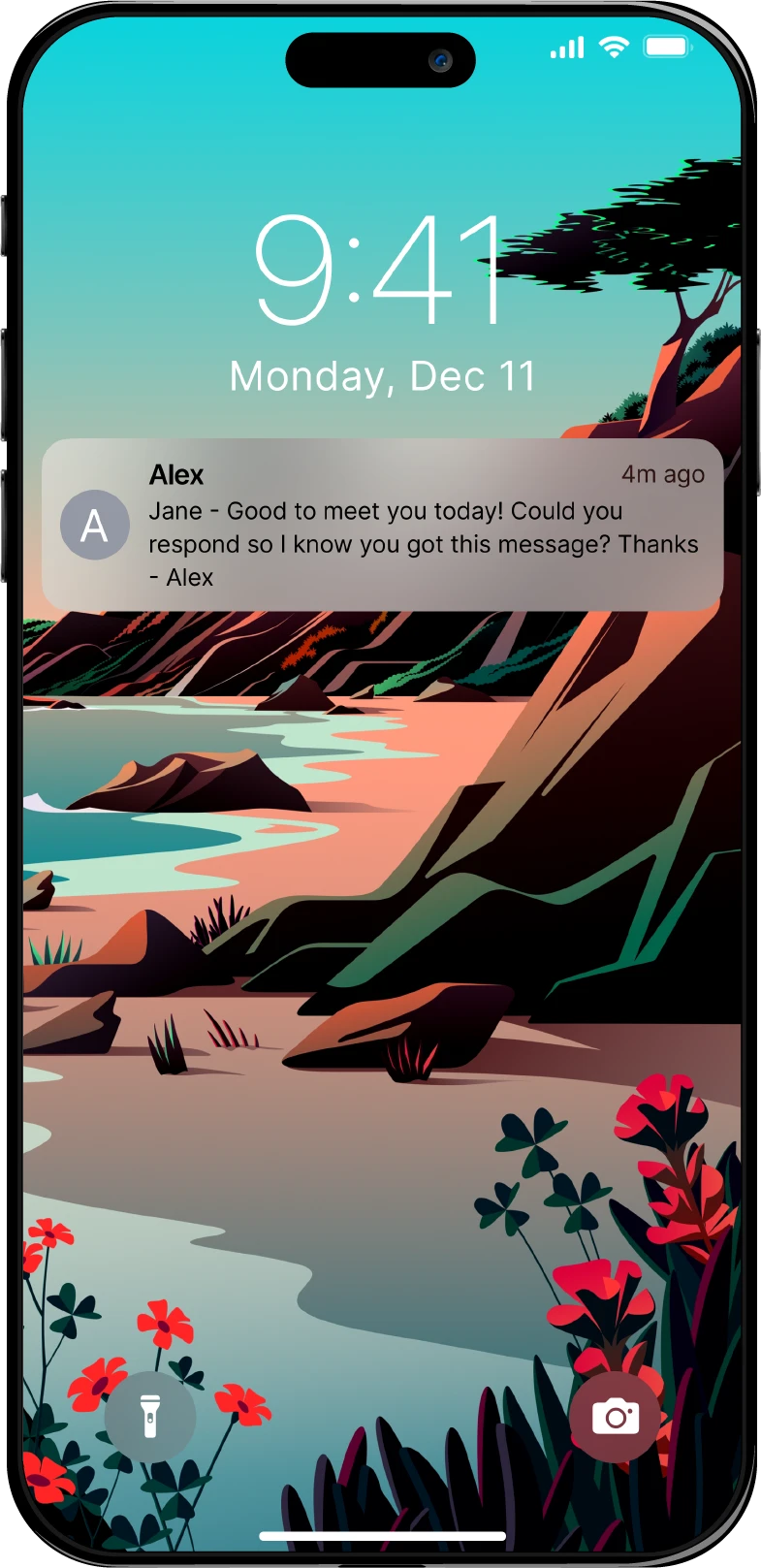 A text message on a mobile phone